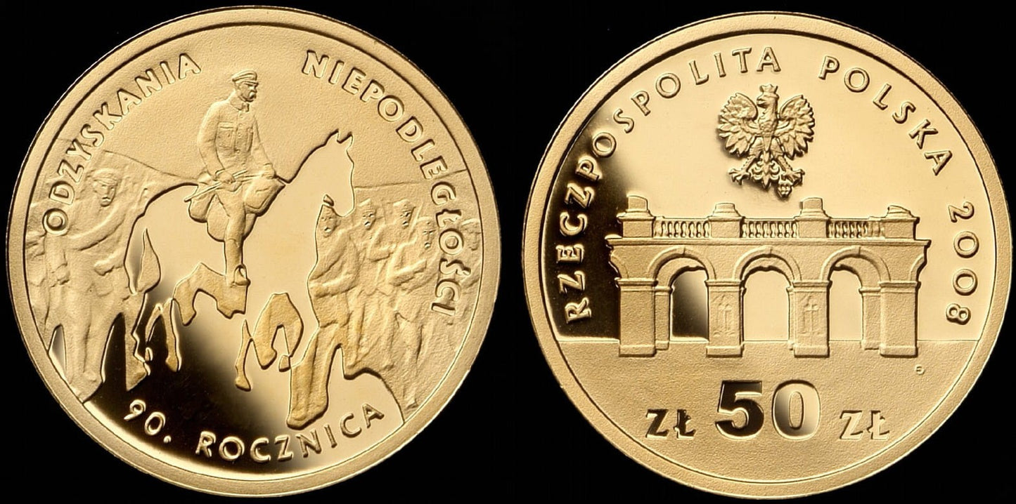 50 zł 90. rocznica odzyskania niepodległości 2008