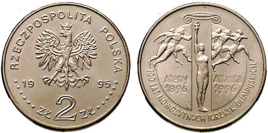 2 zł 100 lat nowożytnych Igrzysk Olimpijskich 1995
