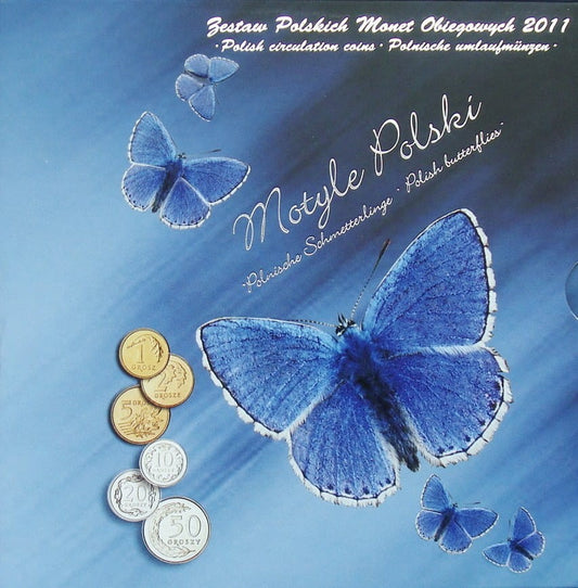 Polskie monety obiegowe Motyl x 7 2011