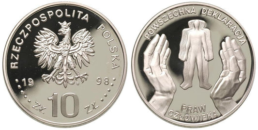 10 zł Deklaracja Praw Człowieka 1998