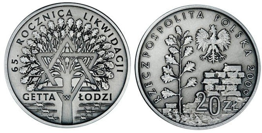 20 zł 65  rocznica likwidacji getta w Łodzi 2009