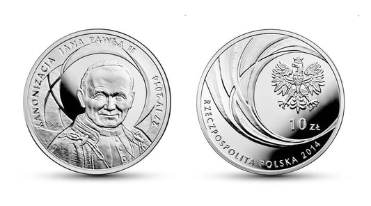 10 zł Kanonizacja Jana Pawła II 2014