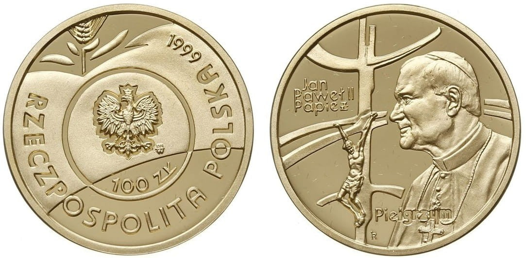 100 zł Jan Paweł II - Papież Pielgrzym 1999