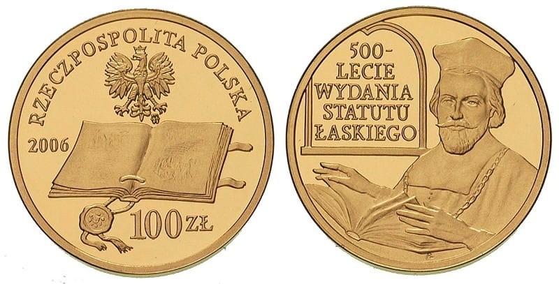 100 zł 500 - lecie wydania Statutu Łaskiego 2006