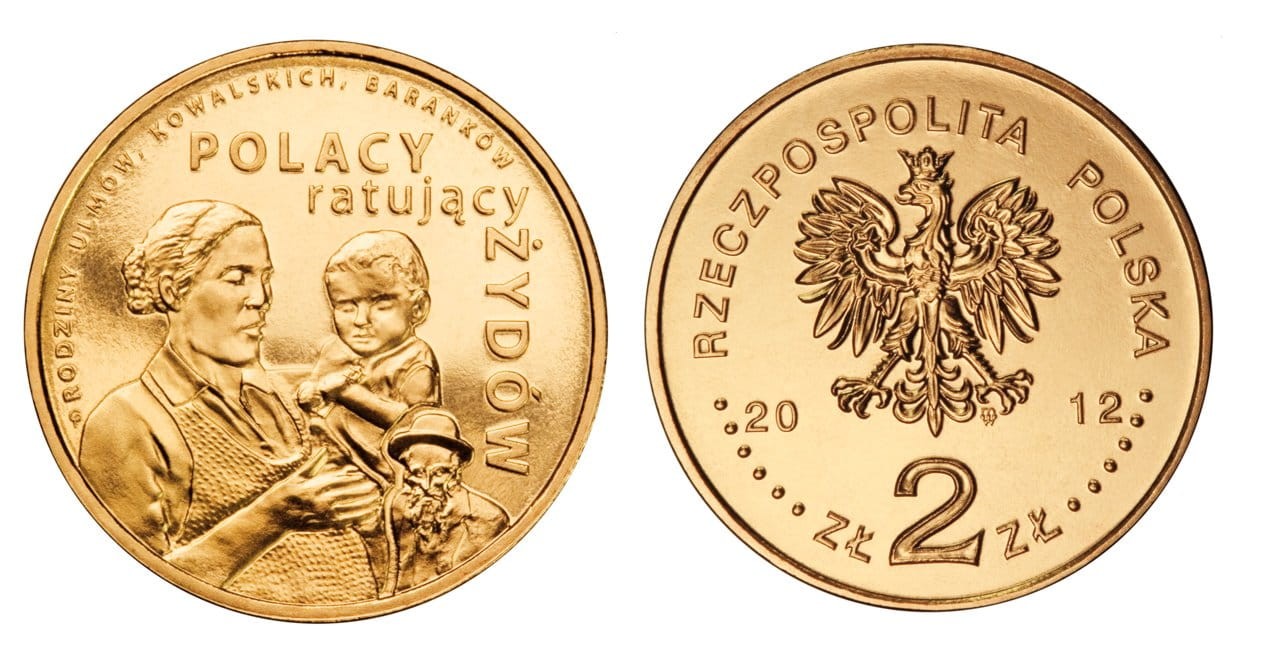 2 zł Polacy ratujący Żydów – rodzina Ulmów, Kowalskich, Baranków 2012