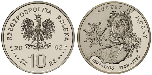 10 zł August II Mocny popiersie 2002
