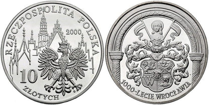 10 zł 1000-lecie Wrocławia 2000