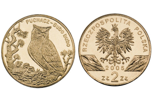 2 zł Puchacz (łac. Bubo bubo) 2005