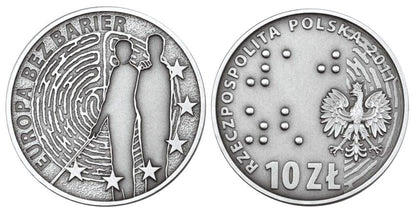 10 zł Europa bez barier – 100-lecie Towarzystwa Opieki nad Ociemniałymi 2011