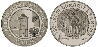 10 zł 750-lecie lokacji Krakowa 2007