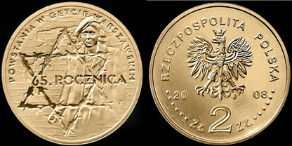 2 zł 65. rocznica powstania w getcie warszawskim 2008