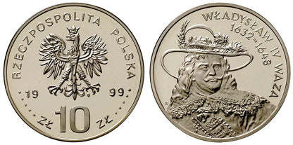 10 zł Władysław IV Waza popiersie 1999