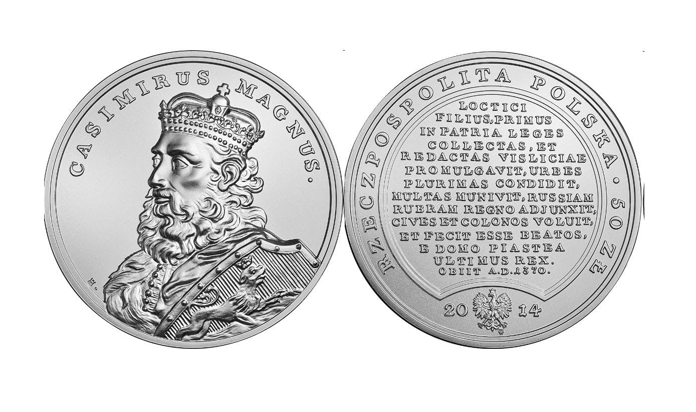 50 zł Skarby Stanisława Augusta – Kazimierz Wielki  2014