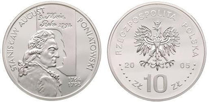 10 zł Stanisław August Poniatowski popiersie 2005